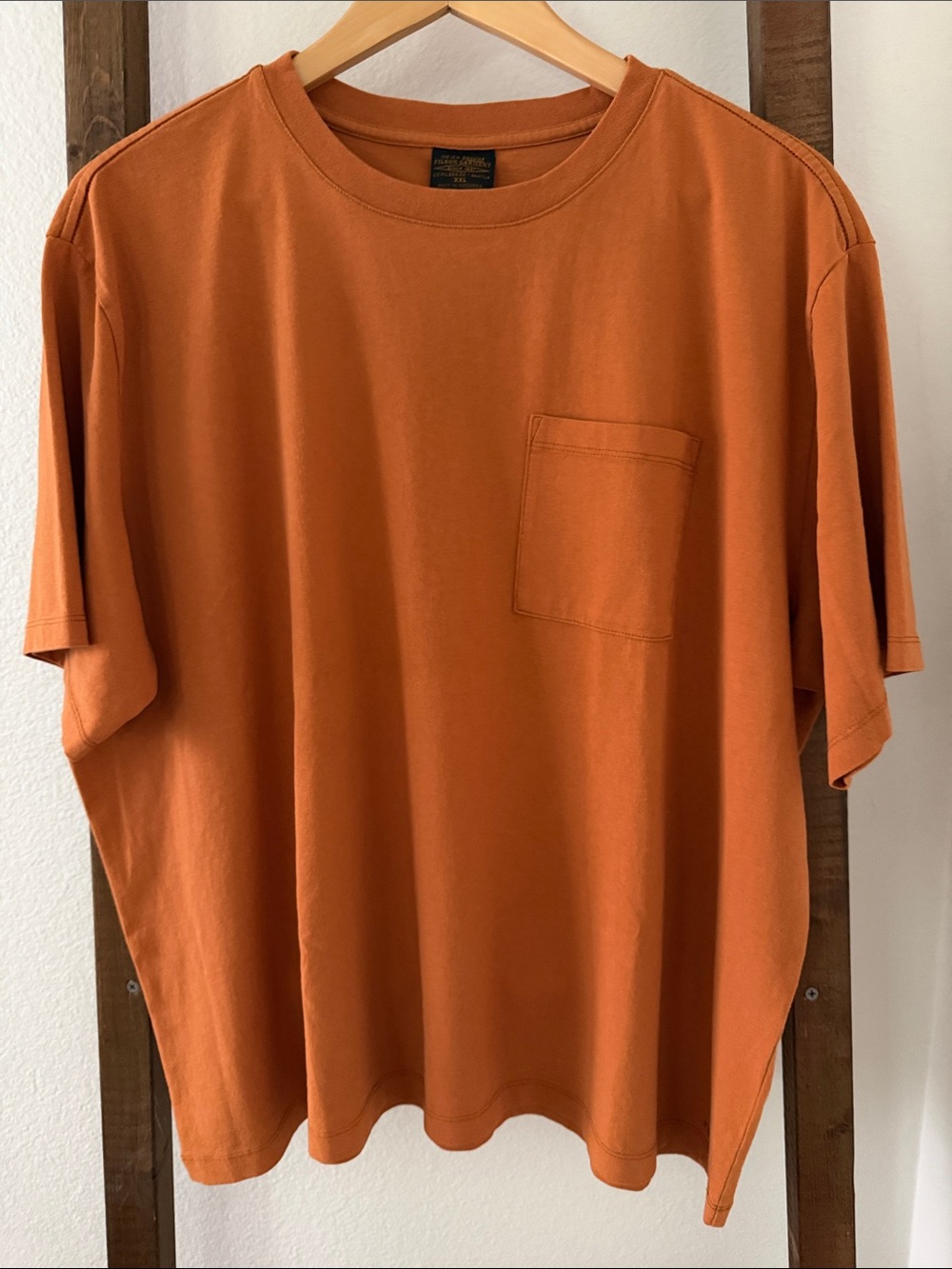 Filson Rust Orange Short Sleeve Pocket Tee - Crew Neck